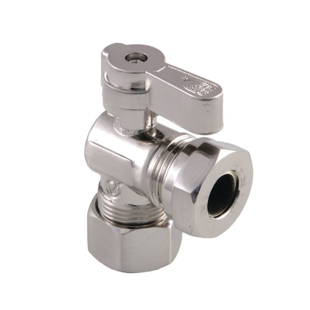 Kingston Brass KF5430SN 5/8-Inch OD Comp X 1/2-Inch or 7/16-Inch Slip Joint Angle Stop Valve, Brushed Nickel KF5430SN